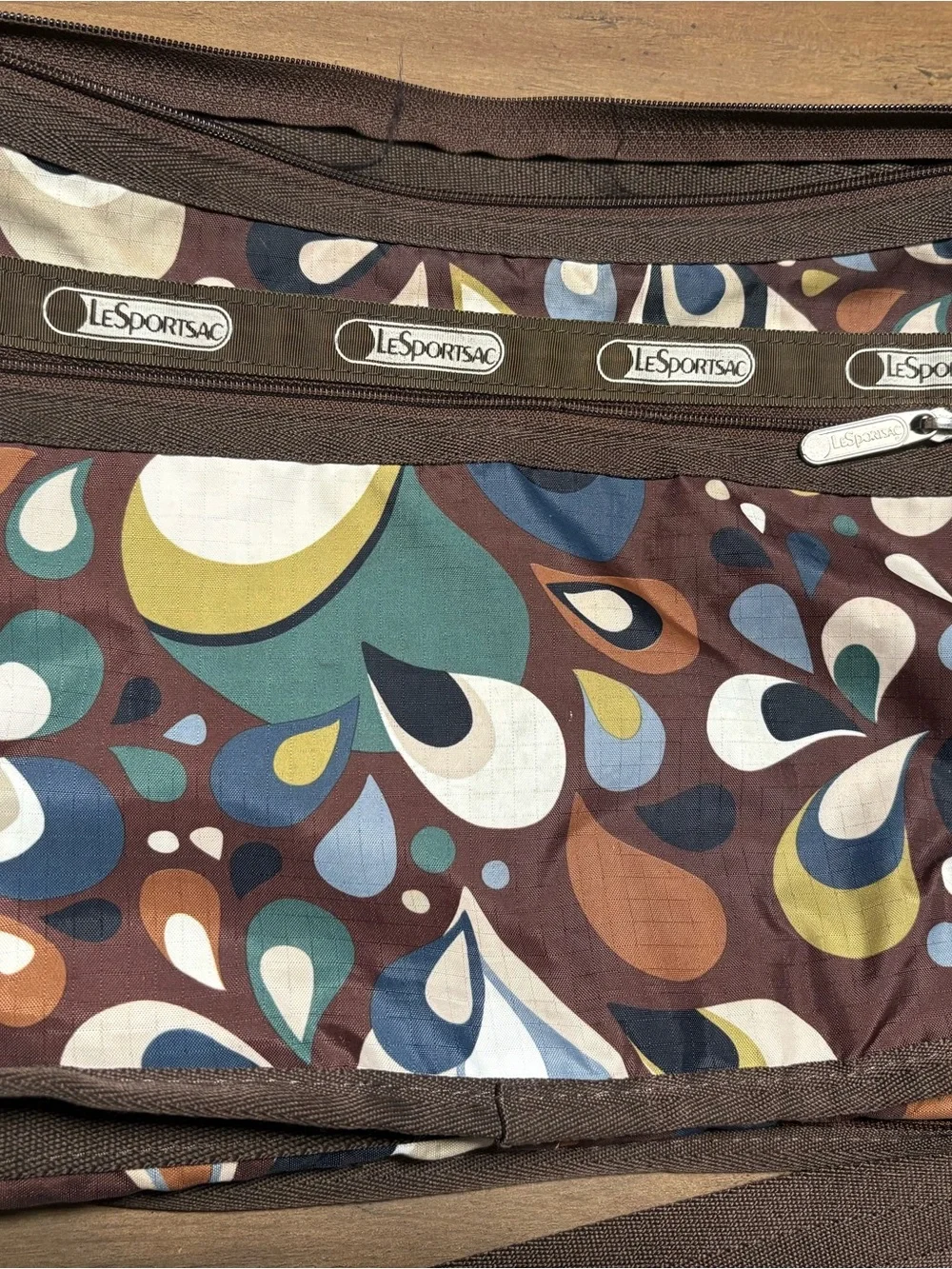LeSportsac Brown Multicolor Paisley Print Crossbody & Matching Cosmetics Bag
